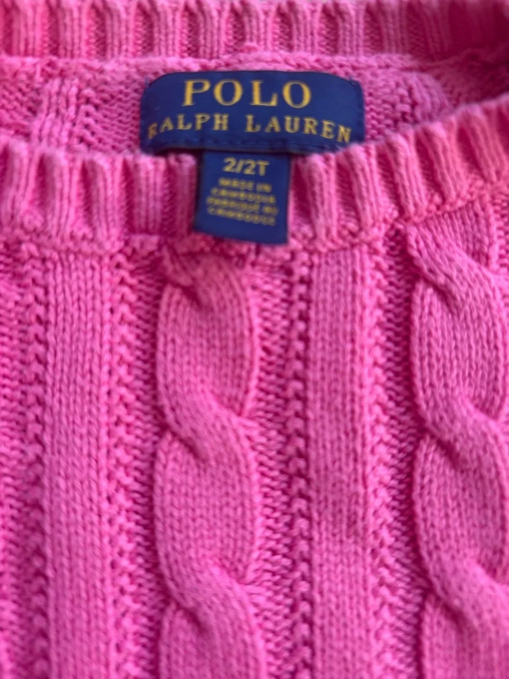 Ralph Lauren Pink Cable Knit Sweater - Toddler